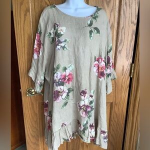 100% linen tunic/dress  Made in Italy, L